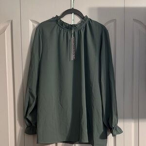BloomChic Women's Classic Forest Green Blouse